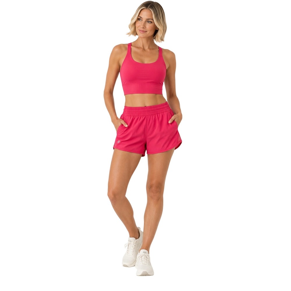 Lululemon Speed Up Running Shorts Hot Pink Mesh Lined Size 6 3.5"